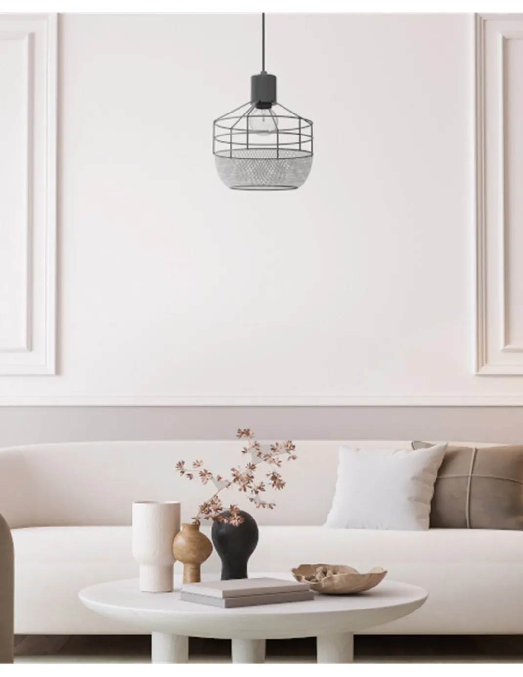 Lámpara colgante Birtley - IDP Lampshades - Lámpara jaula negra