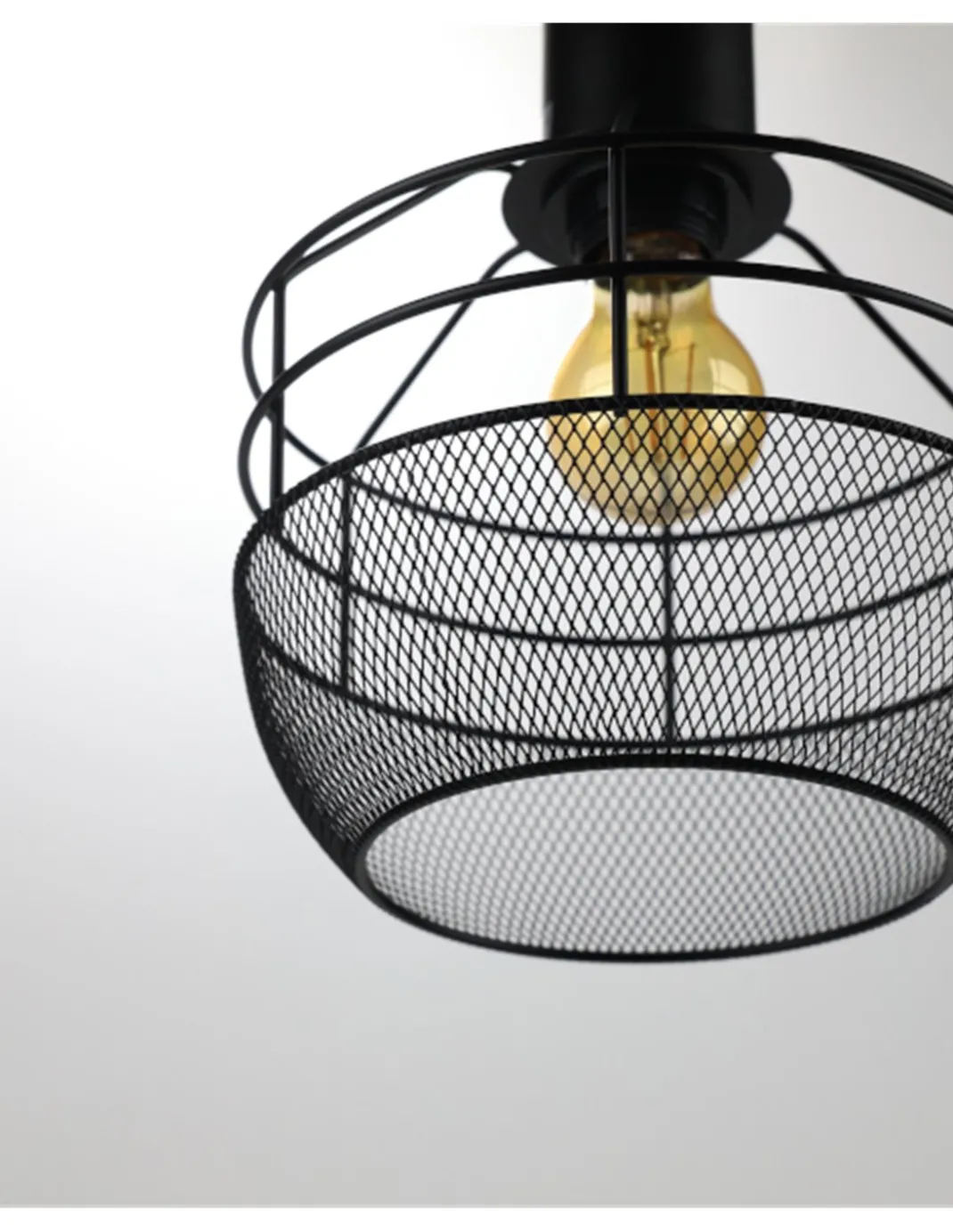 Lámpara colgante Birtley - IDP Lampshades - Lámpara jaula negra