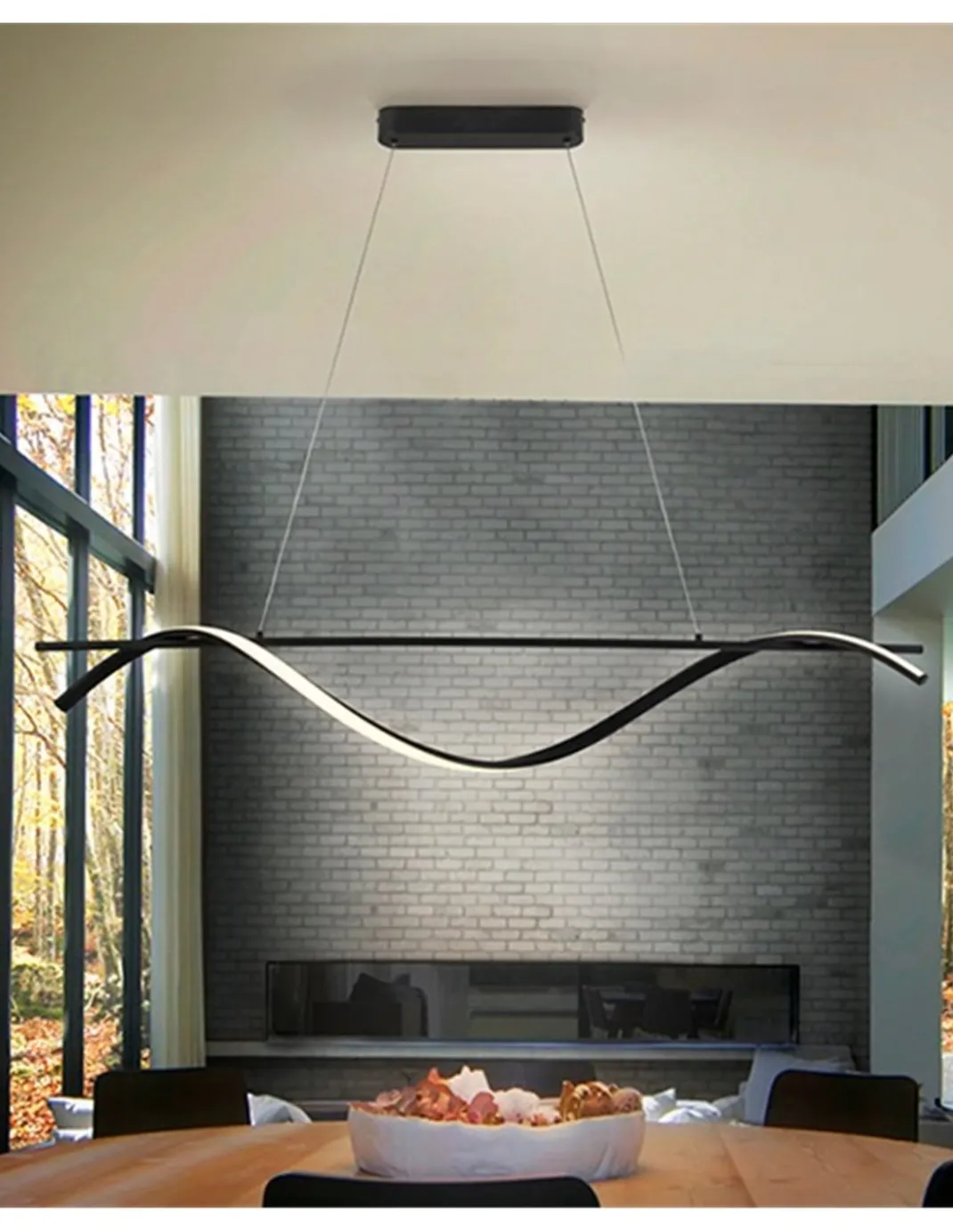 Lámpara colgante Boa – Schuller – Lámpara minimalista LED, acabado negro mate