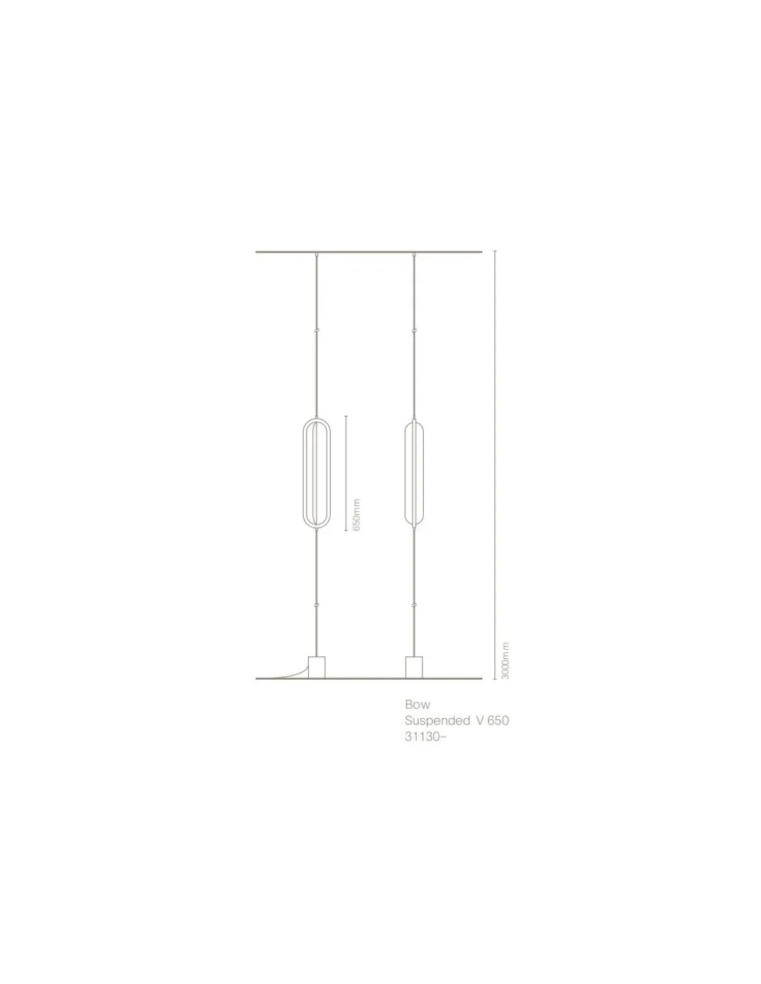 Lámpara colgante Bow - Nexia - Lámpara de pie colgante, diseño minimalista