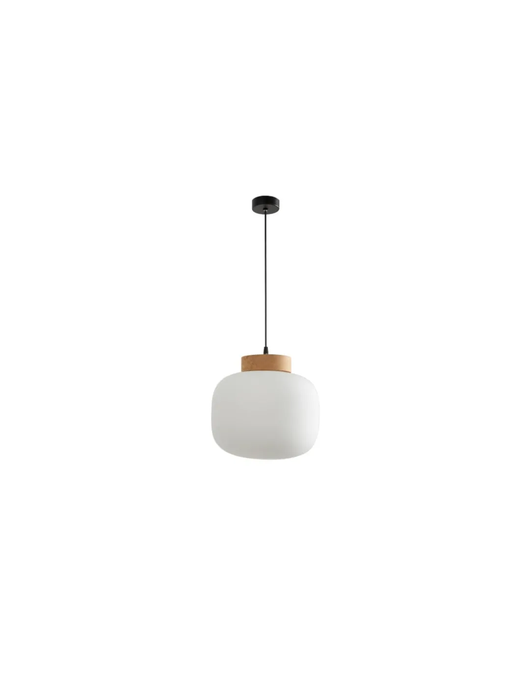 Lámpara colgante Bulbo - Massmi - Lámpara nórdica de cristal opal y madera