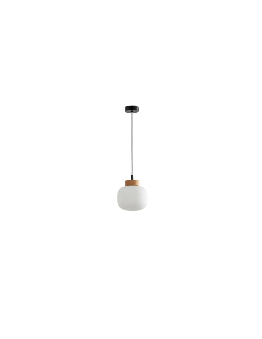Lámpara colgante Bulbo - Massmi - Lámpara nórdica de cristal opal y madera