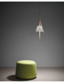 Lámpara colgante Cambo - a-emotional light - Lámpara decorativa de malla y madera de haya