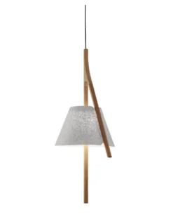 Lámpara colgante Cambo - a-emotional light - Lámpara decorativa de malla y madera de haya