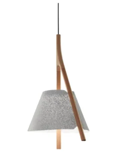 Lámpara colgante Cambo - a-emotional light - Diseño moderno con pantalla de malla y madera