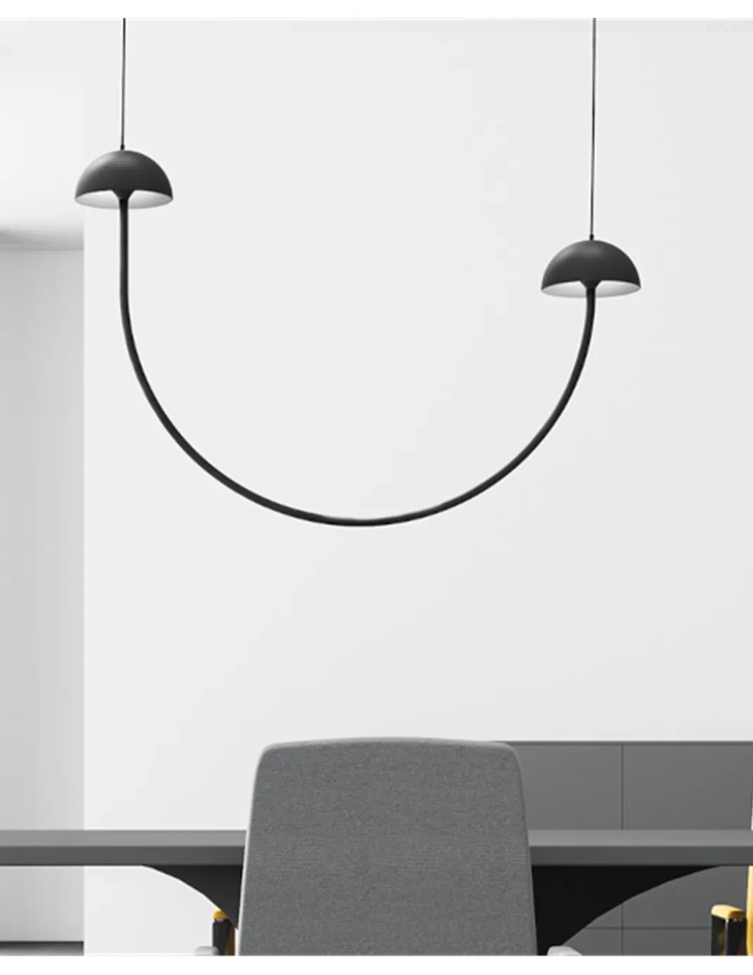 Lámpara colgante Champignon – Luxcambra – Diseño minimalista negro, lámpara LED