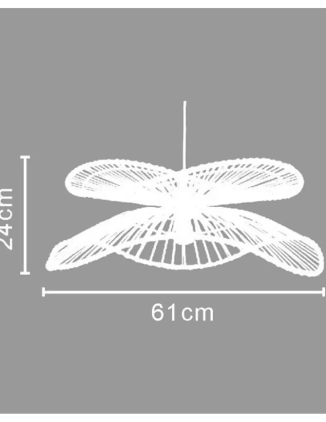 Lámpara colgante Chenoa - IDP Lampshades - Doble pantalla ondulada de mimbre