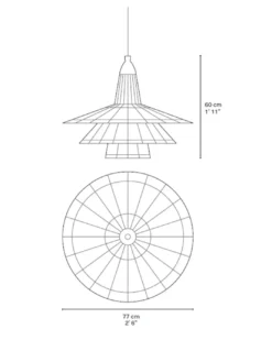 Lámpara colgante Chimbarongo Single Triple - PET Lamp - Lámpara artesanal de fibra natural, estilo boho