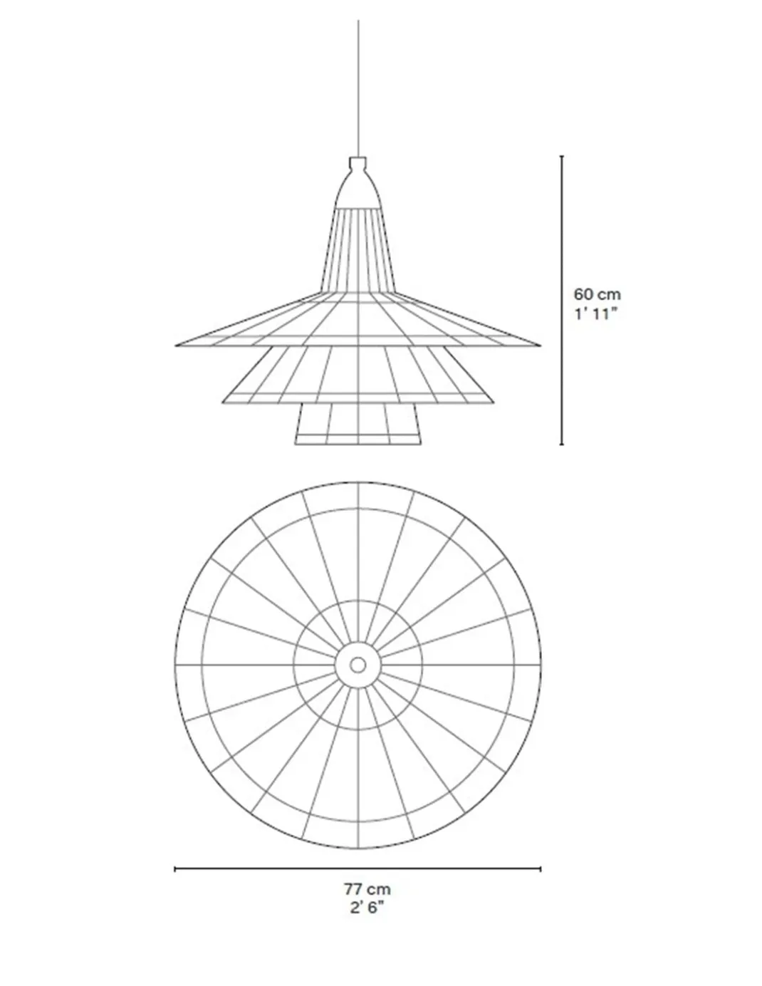 Lámpara colgante Chimbarongo Single Triple - PET Lamp - Lámpara artesanal de fibra natural, estilo boho
