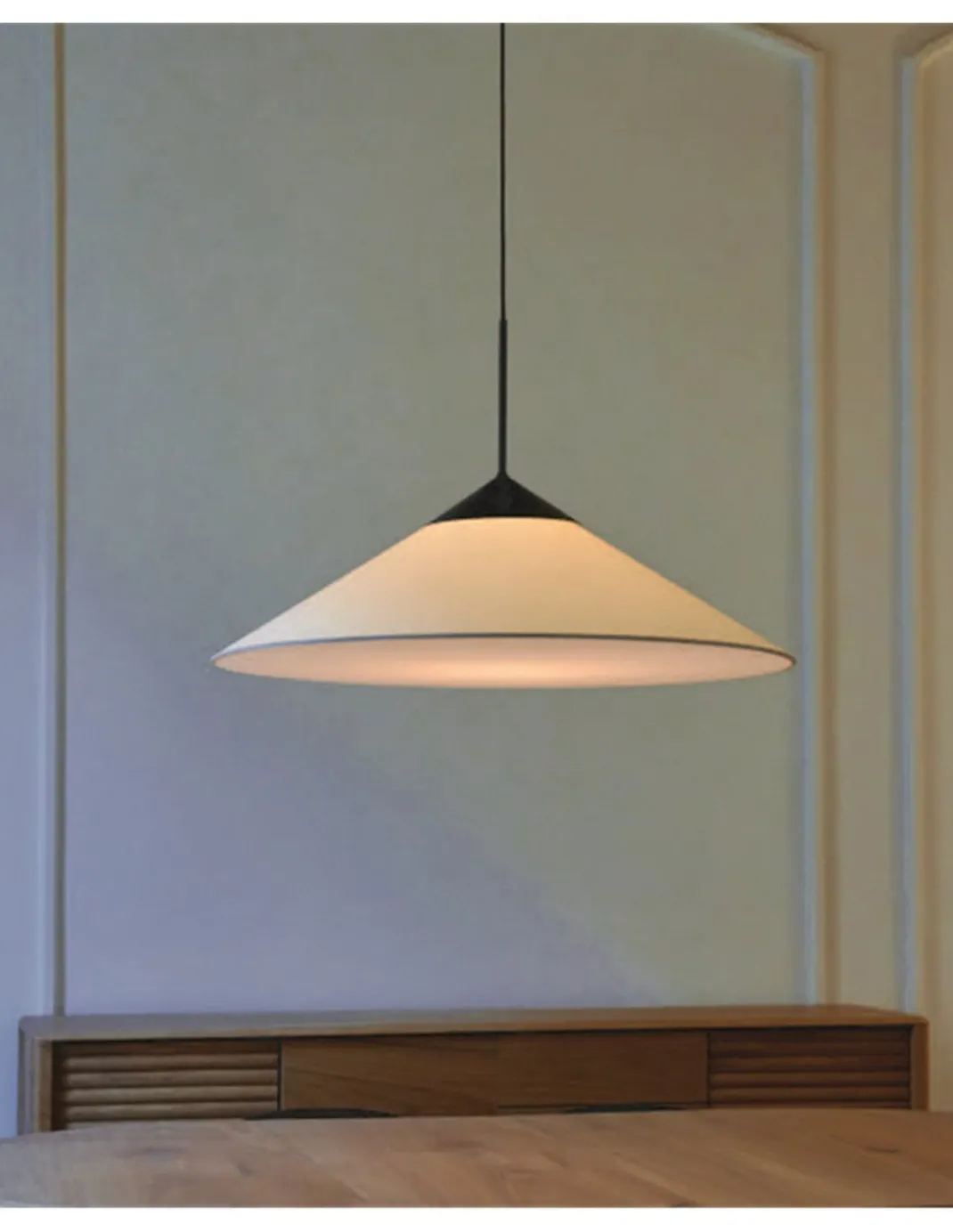 Lámpara colgante Cim – Luxcambra – Pantalla de cotonet negra, Ø 90 cm