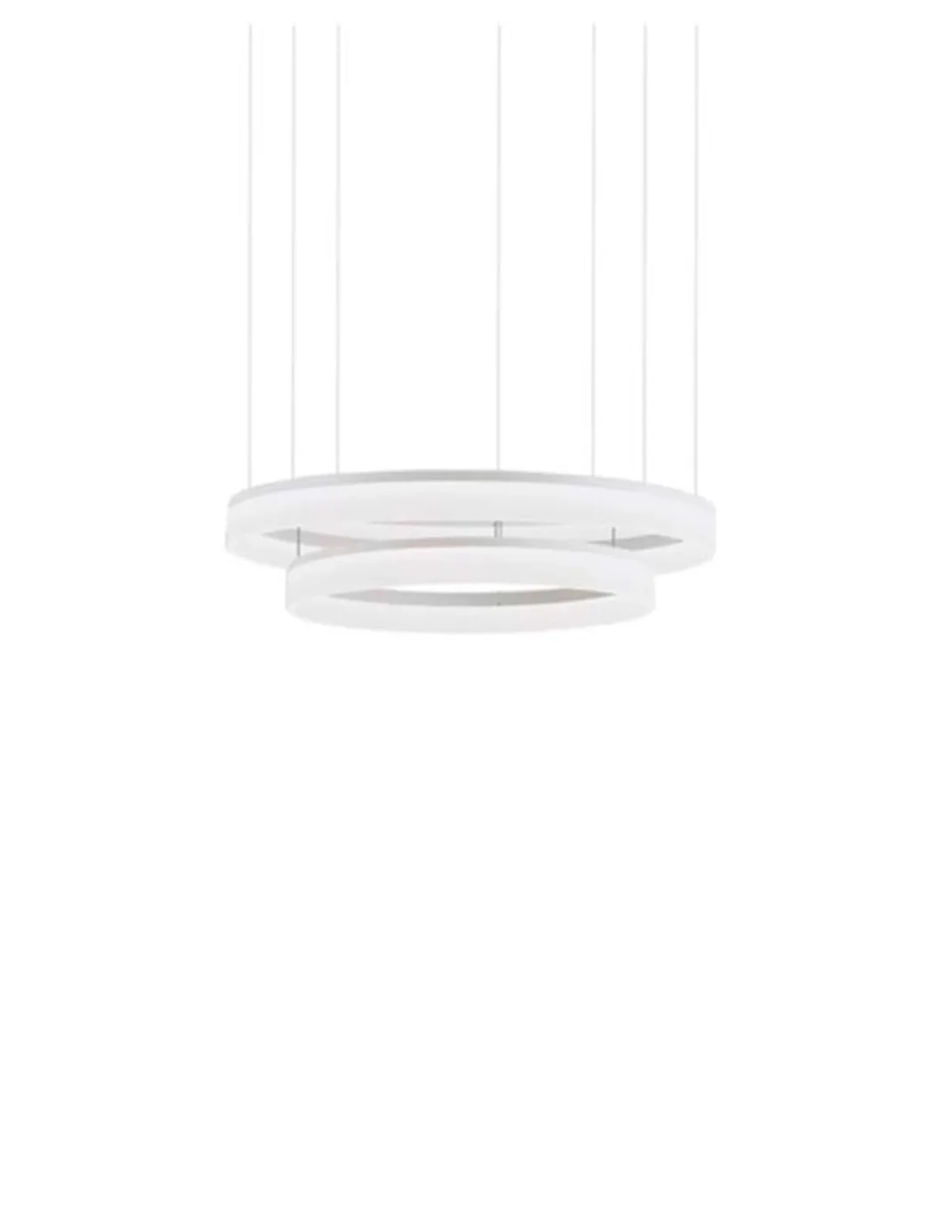 Lámpara colgante Circ - LedsC4 - Lámpara blanca con 2 aros