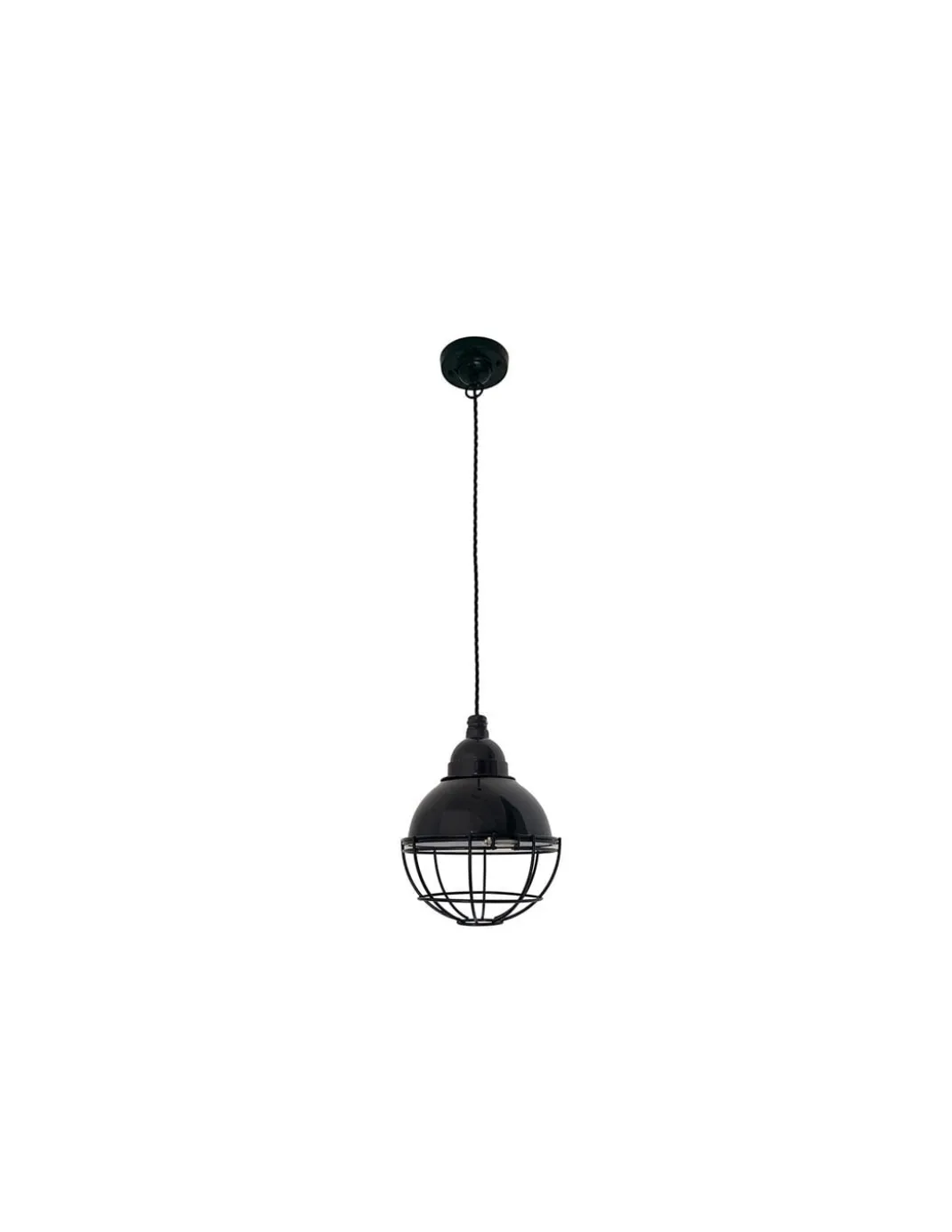 Lámpara colgante Claire - Faro – Lámpara vintage, estructura de acero en verde o negro