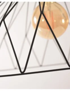 Lámpara colgante Clayton - IDP Lampshades - Lámpara decorativa tipo jaula, madera y metal