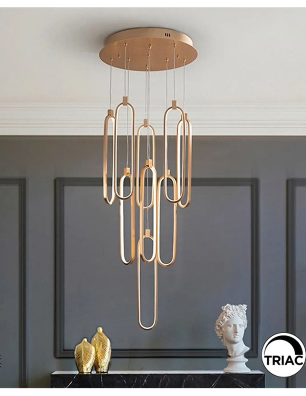 Lámpara colgante Colette – Schuller – Lámpara moderna de 9 luces, LED regulable