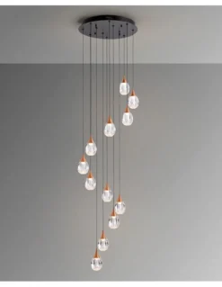 Lámpara colgante Corina - Schuller - Lámpara de 12 luces doradas