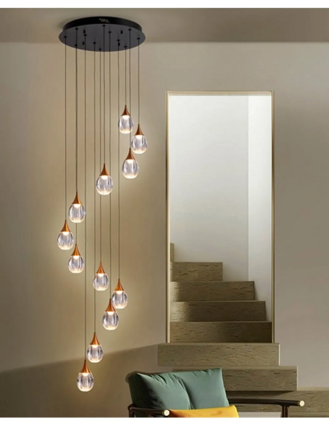 Lámpara colgante Corina - Schuller - Lámpara de 12 luces doradas