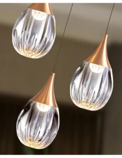 Lámpara colgante Corina - Schuller - 3 luces de acrílico, acabado dorado