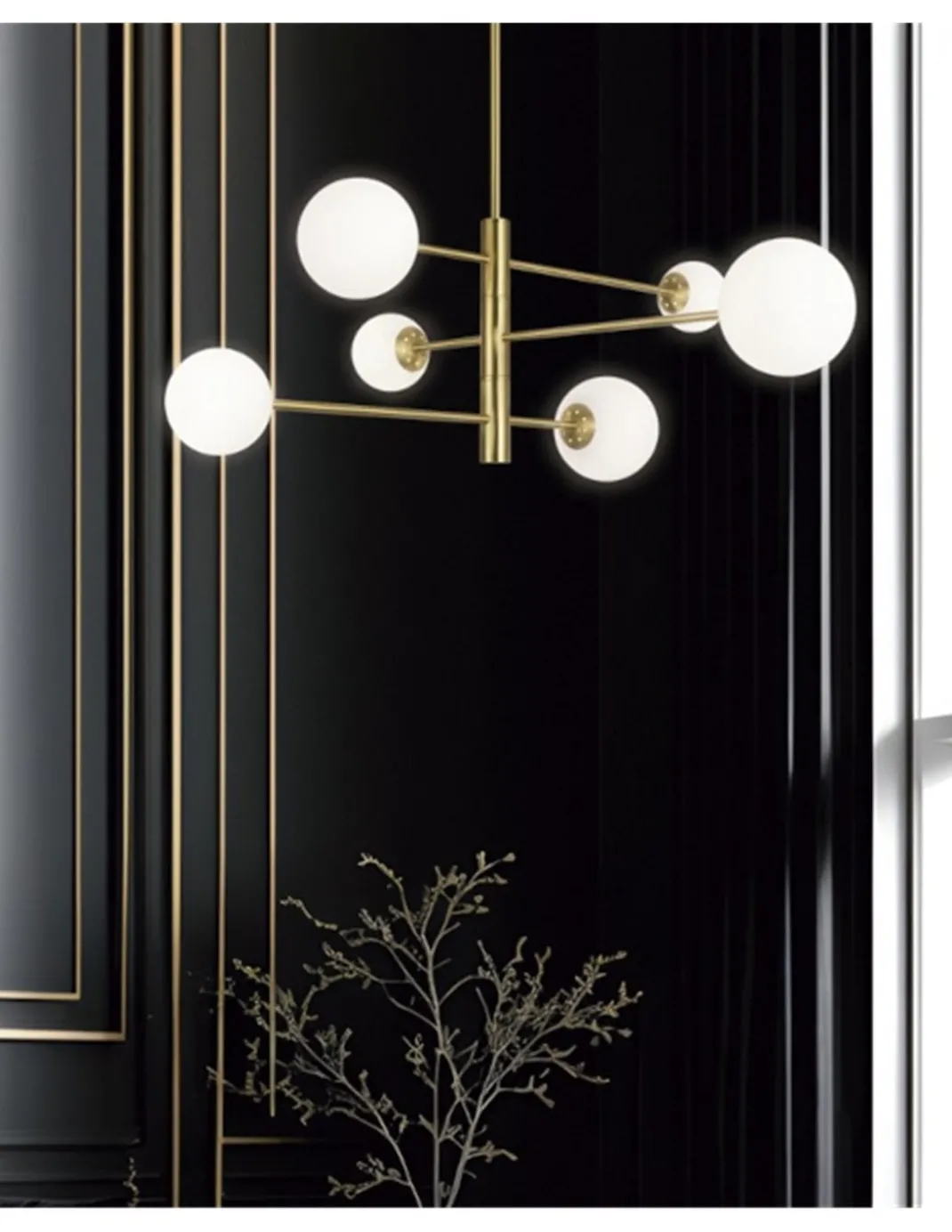 Lámpara colgante Cosmica – AJP – Lámpara decorativa tipo bola dorada