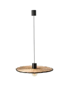 Lámpara colgante Costas – Faro – De ratán, 60-100 cm