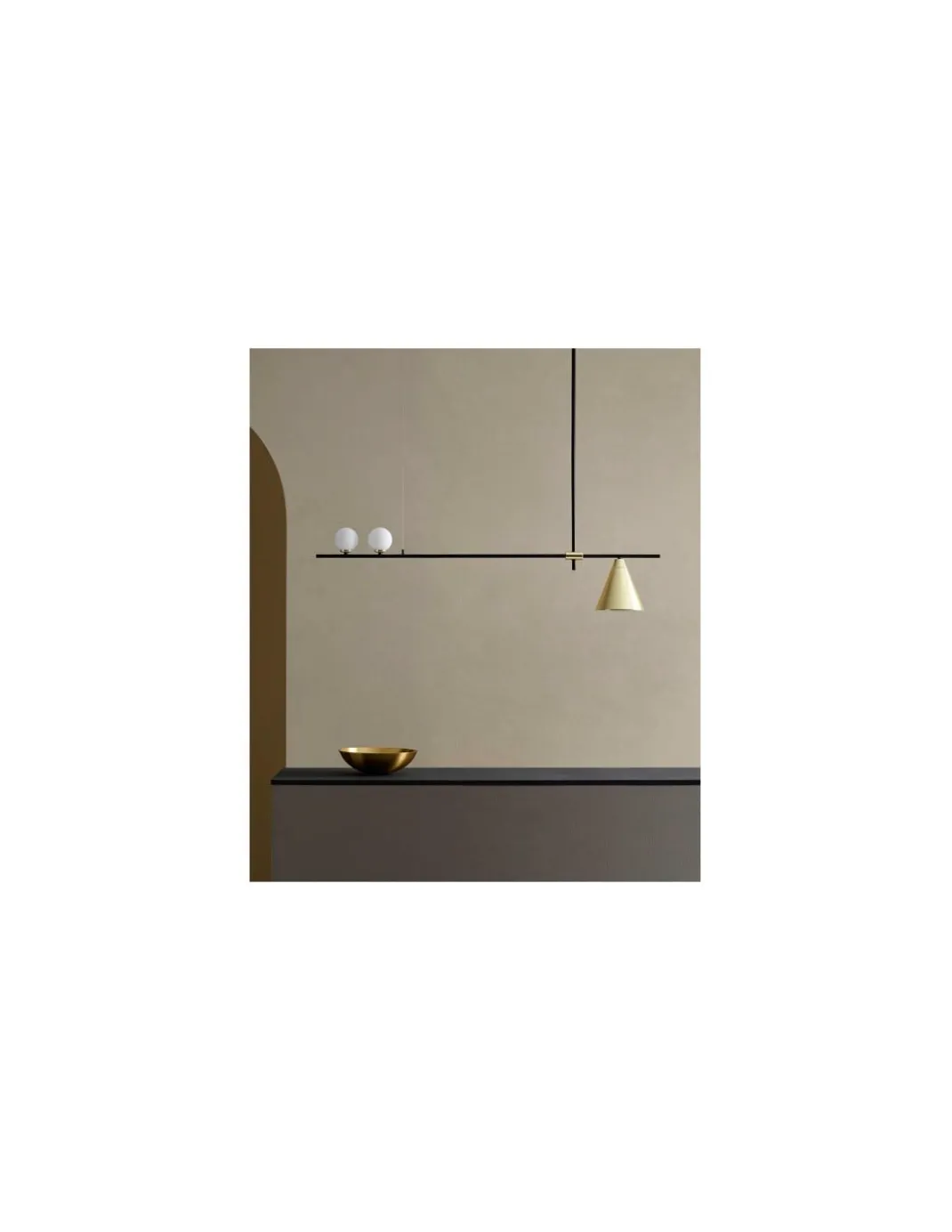 Lámpara colgante Crane - Aromas - Lámpara decorativa oro mate, LED 2700K