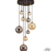 Lámpara colgante Dark – Schuller – Lámpara de 9 luces con tulipas de diferentes tamaños