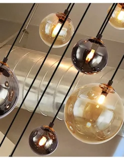 Lámpara colgante Dark – Schuller – Lámpara de 9 luces con tulipas de diferentes tamaños