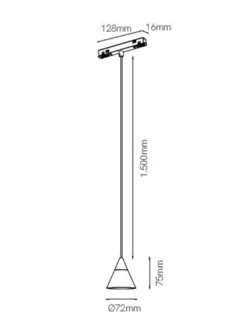 Lámpara colgante de carril magnético 48V Zoe – Beneito & Faure – Lámpara decorativa LED 2700K/3000K, Ø 7,2 cm