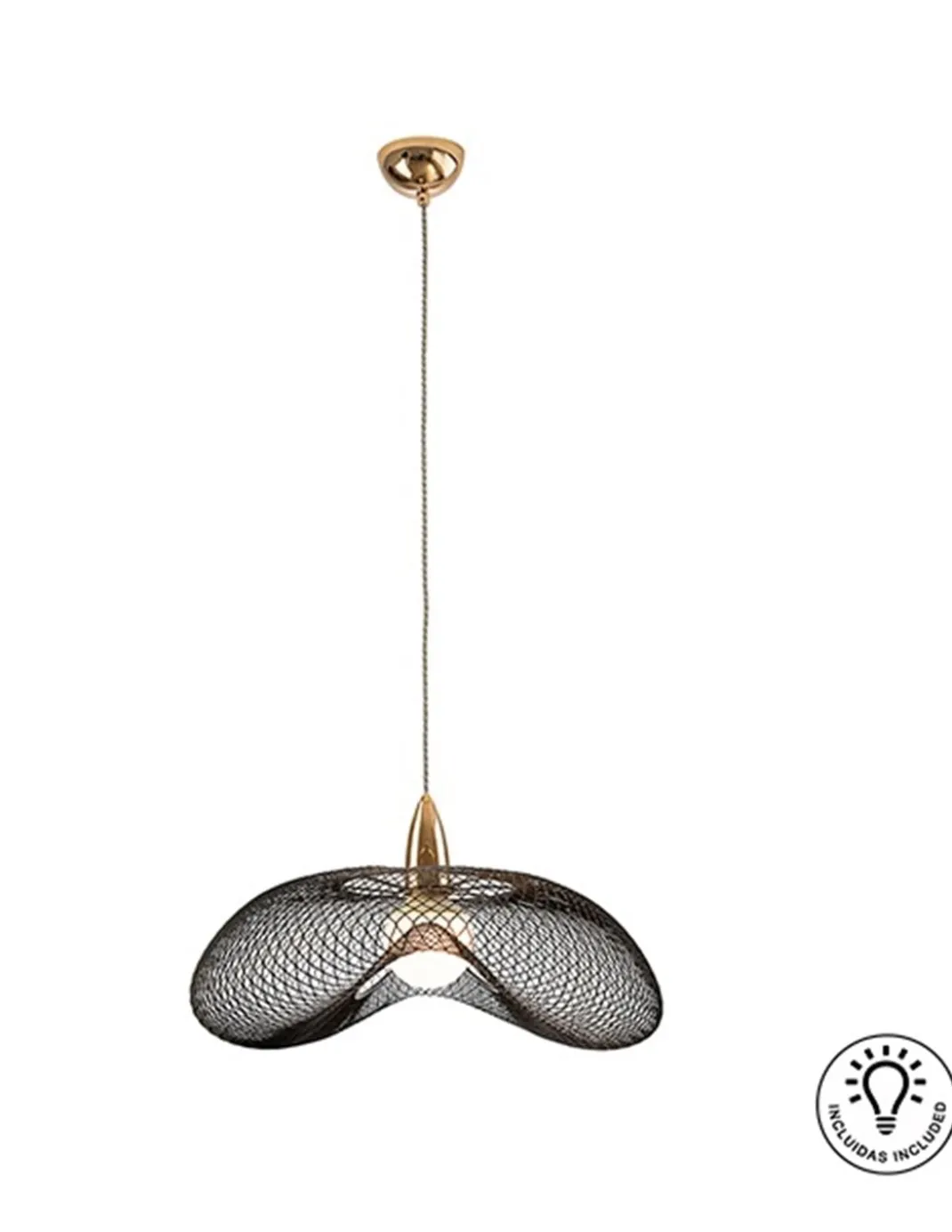 Lámpara colgante decorativa Forma - Schuller - Lámpara de malla metálica con forma orgánica