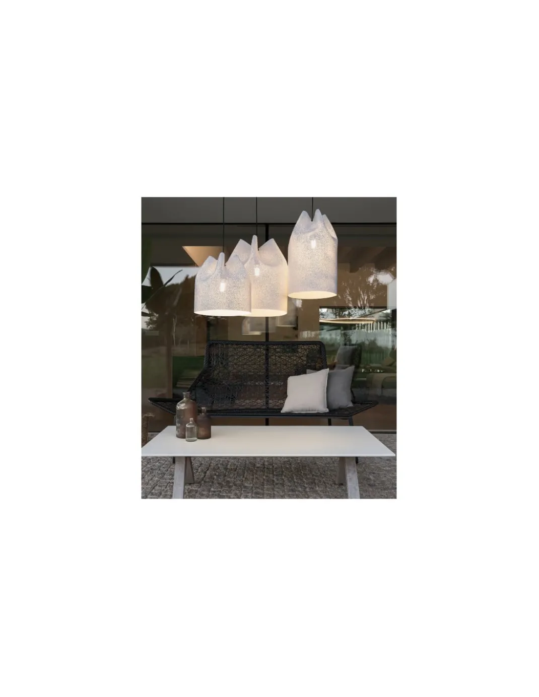 Lámpara colgante de exterior Agasallo - a-emotional light - Lámpara decorativa de malla en 4 tamaños