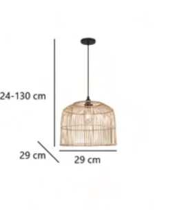 Lámpara colgante de ratán Bento - AJP - Lámpara de techo estilo boho chic