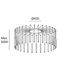 Lámpara colgante de techo Candle – LedsC4 – Lámpara con 30 luces, LED regulable 0-10V/DALI