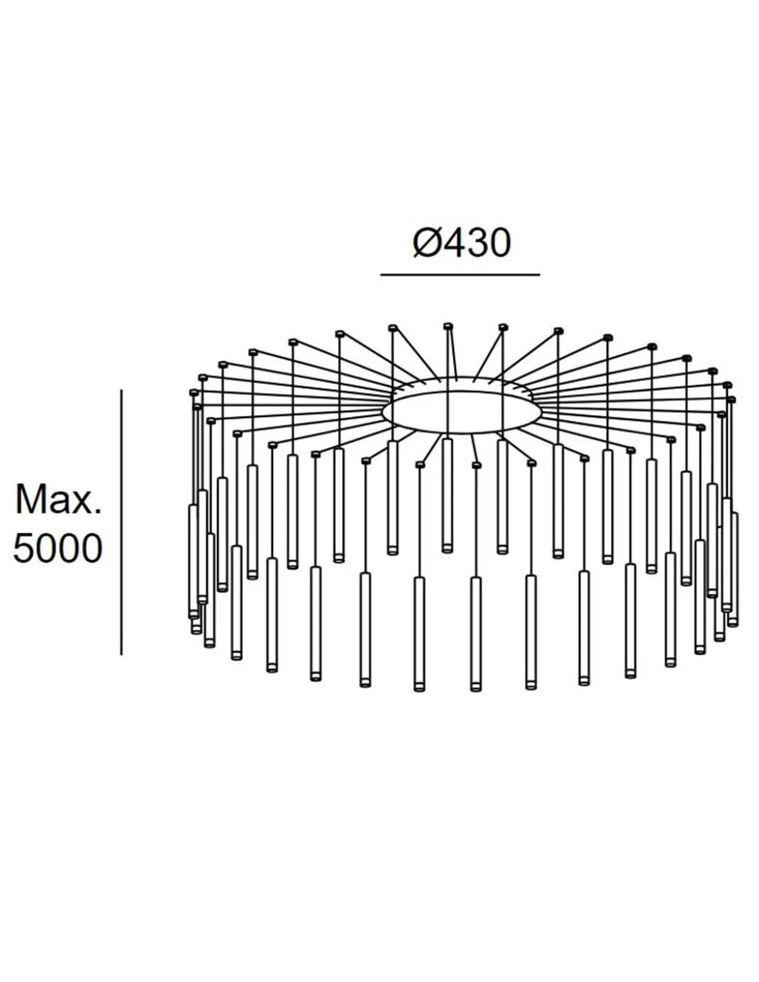 Lámpara colgante de techo Candle – LedsC4 – Lámpara con 30 luces, LED regulable 0-10V/DALI