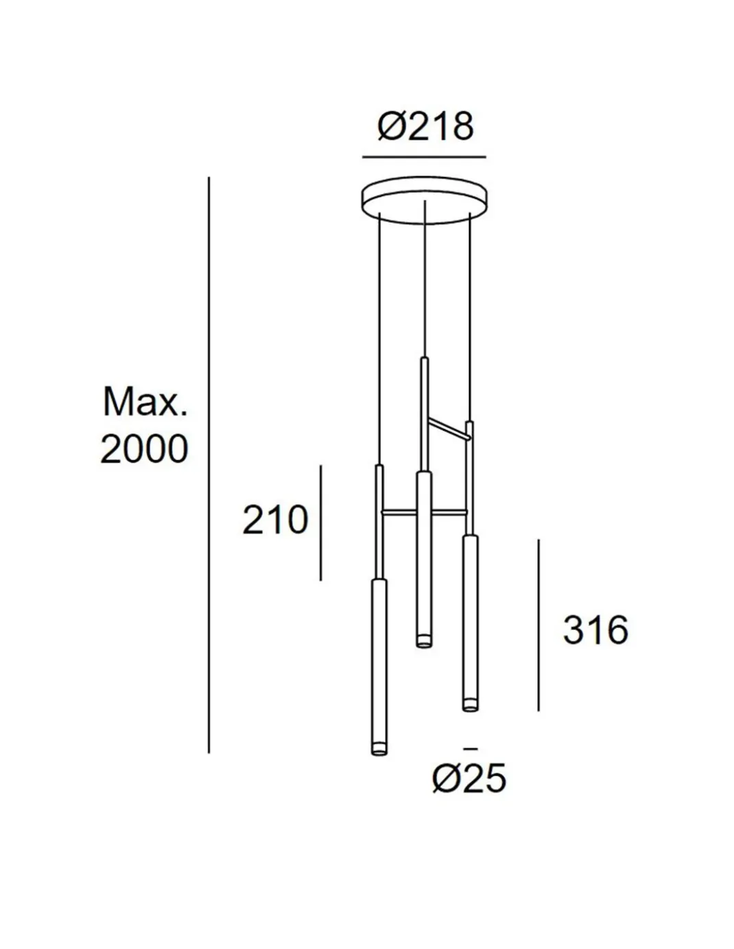 Lámpara colgante de techo Candle – LedsC4 – Disponible en 2 colores, Regulable corte de fase