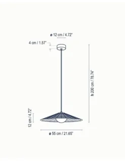 Lámpara colgante de techo Nans – Bover – Lámpara de exterior, Pantallas de fibra sintética tejida a mano, LED regulable Triac