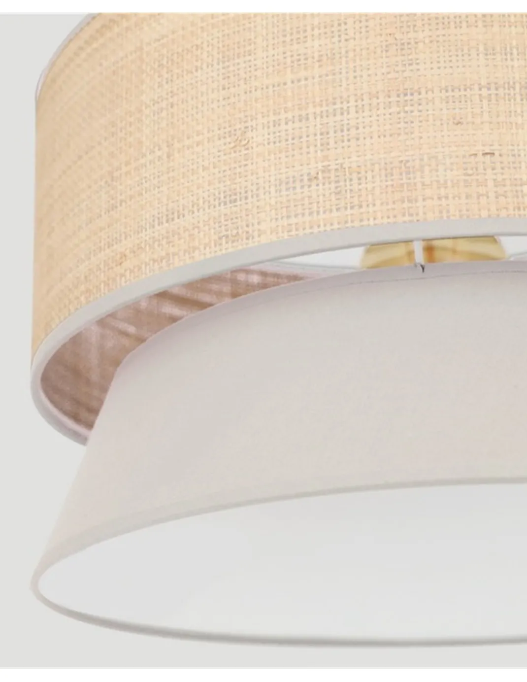 Lámpara colgante de techo Salomon – IDP Lampshades – Diseño natural, pantalla de lino y rafia
