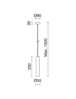 Lámpara colgante de techo Tania - Novolux Lighting. Exo - Lámpara tubular Ø5.5 cm