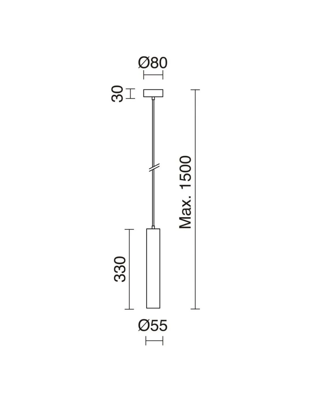 Lámpara colgante de techo Tania - Novolux Lighting. Exo - Lámpara tubular Ø5.5 cm