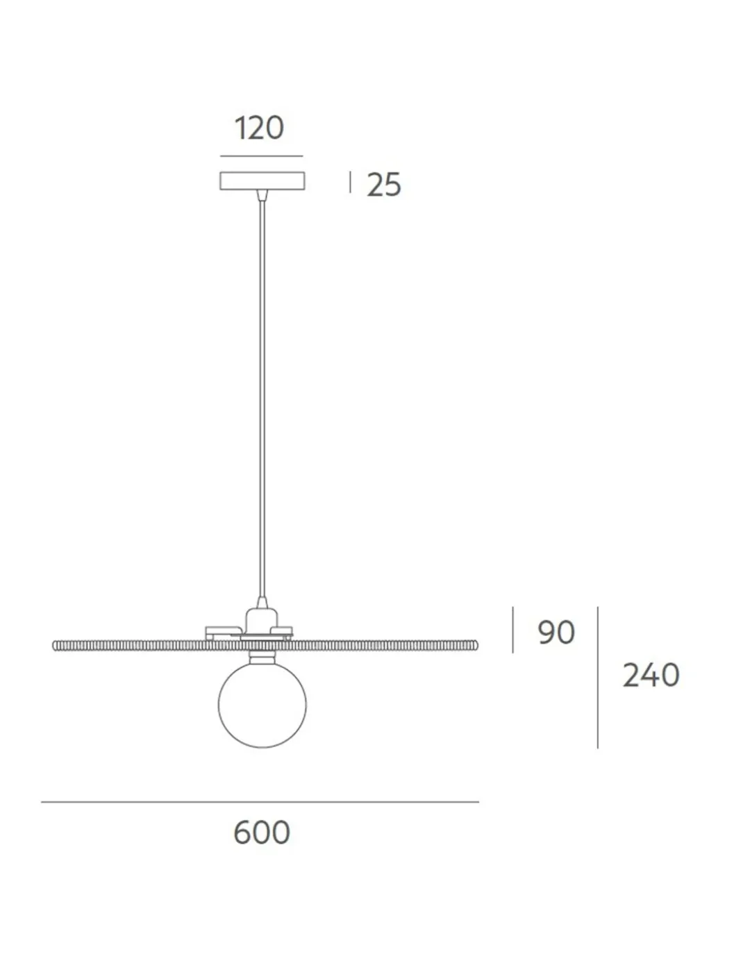Lámpara colgante Disk - Massmi - Pantalla de cuerda trenzada