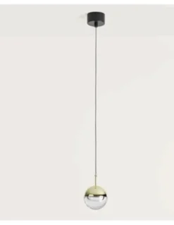 Lámpara colgante Dora - Aromas - Lámpara bola elegante 10 cm, dorado y cristal óptico