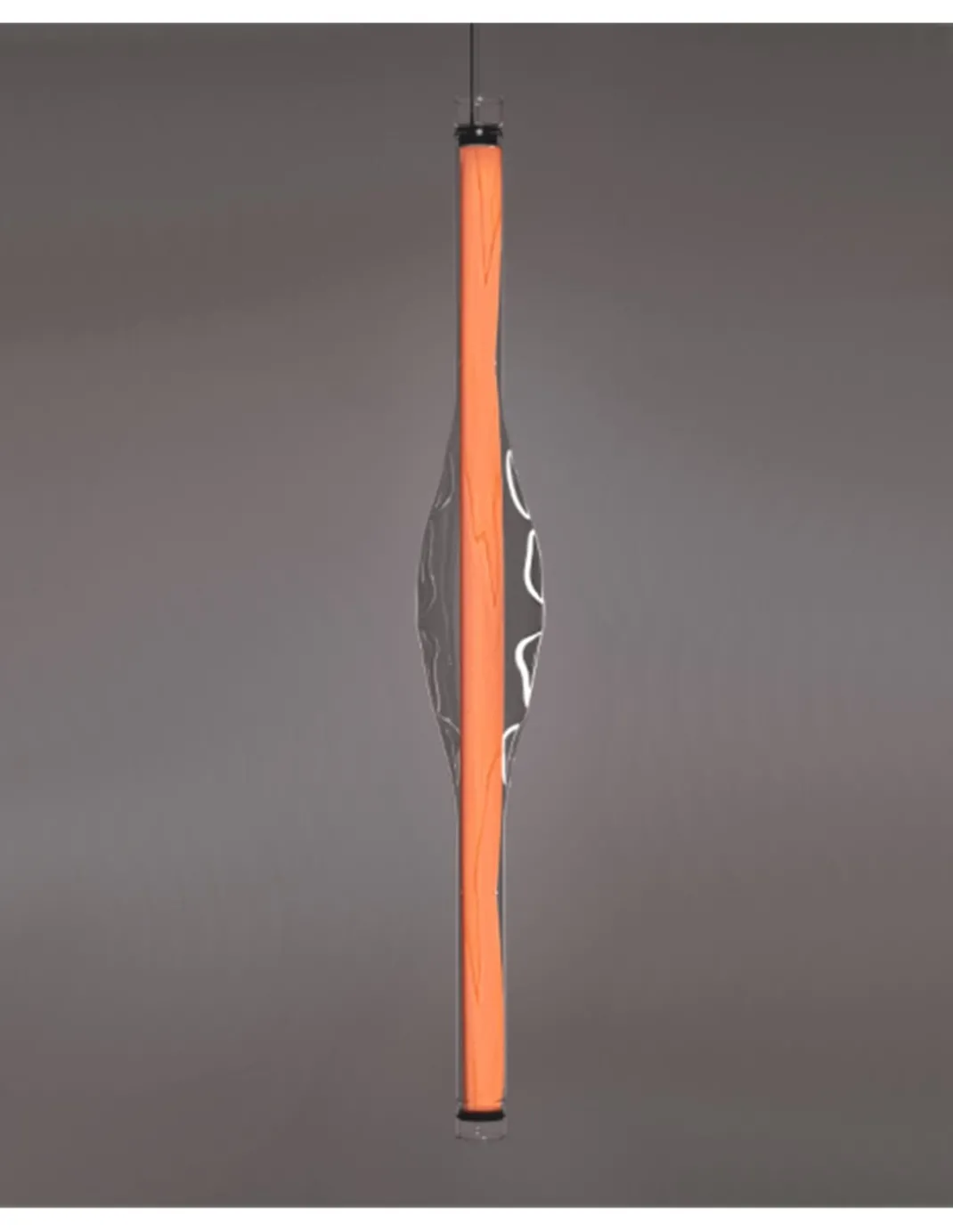 Lámpara colgante Dune Vertical – LZF – Lámpara de madera natural y vidrio soplado, LED regulable, Alto: 120 cm