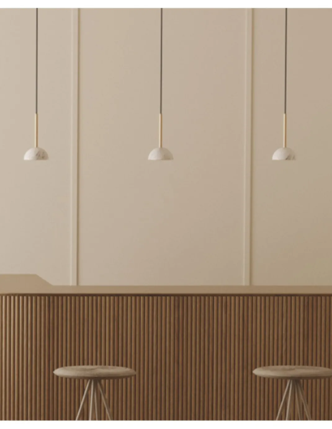 Lámpara colgante Dussa – Aromas – Lámpara de techo de mármol, altura ajustable, LED, regulable Dali-Push
