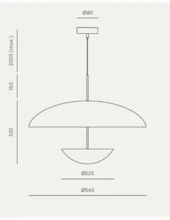 Lámpara colgante Ella - Aromas - Lámpara de metal negro, Regulable Triac, LED 2700K