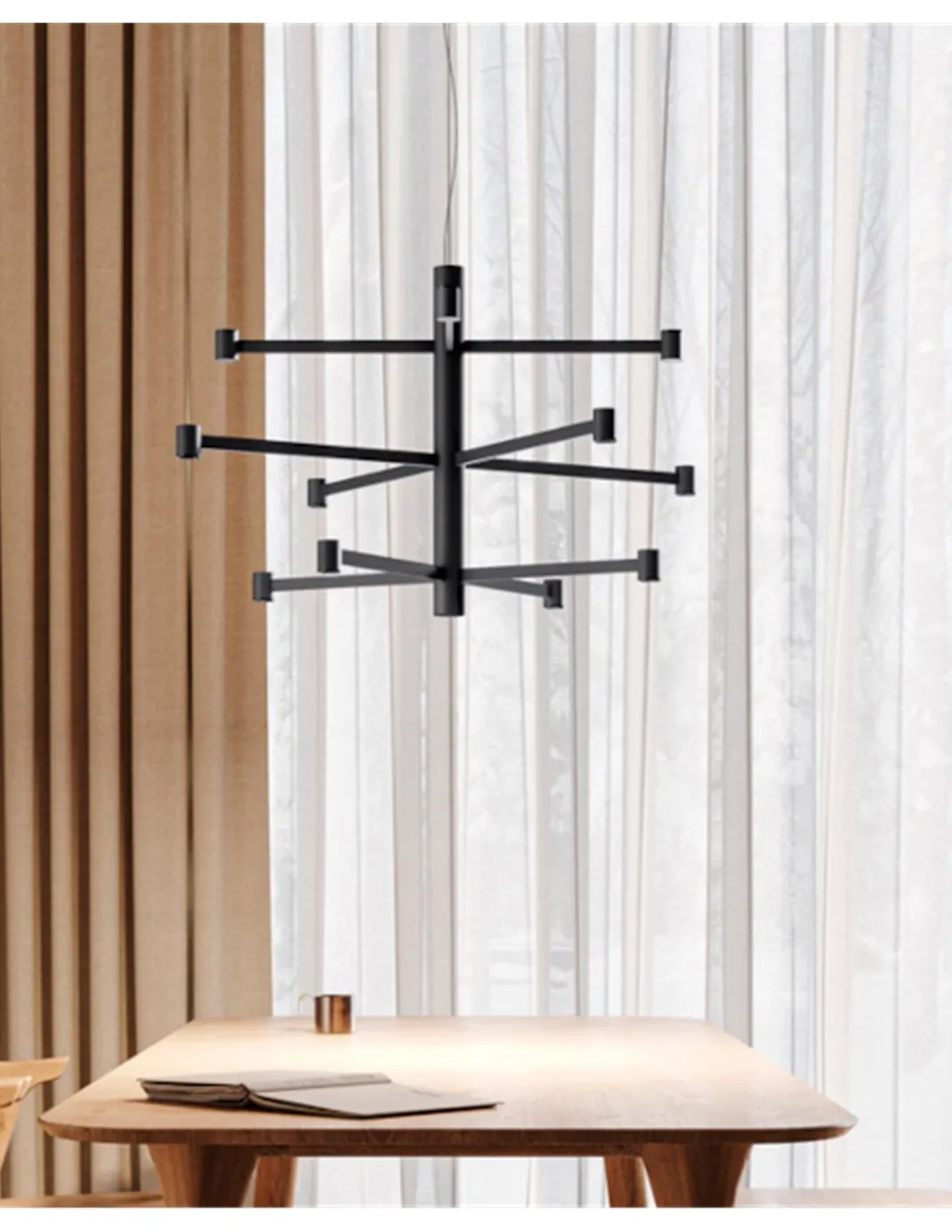 Lámpara colgante empotrable Art Chandelier - Arkoslight - Lámpara minimalista de 3 alturas