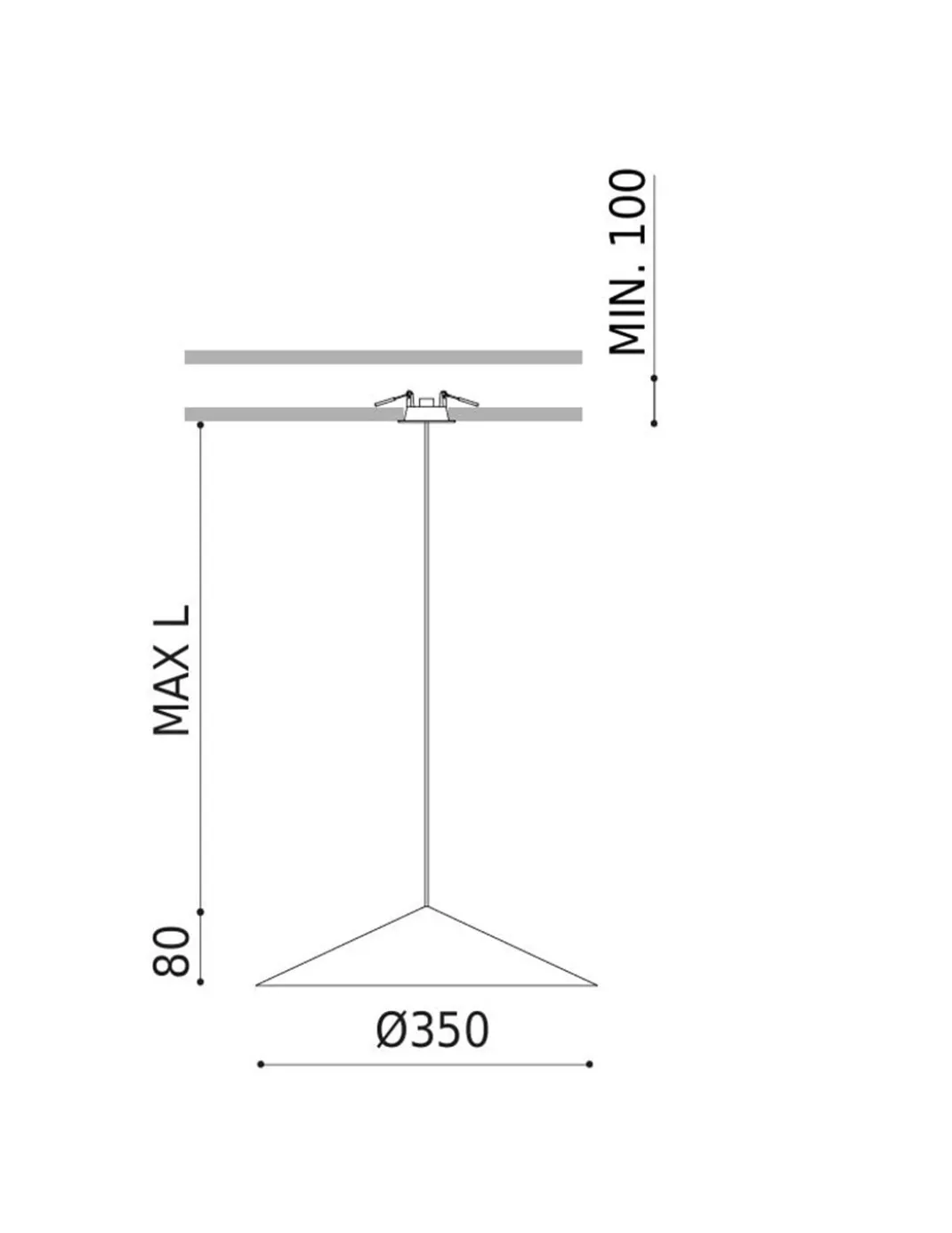 Lámpara colgante empotrable Dune - Arkoslight - Lámpara minimalista con pantalla cónica