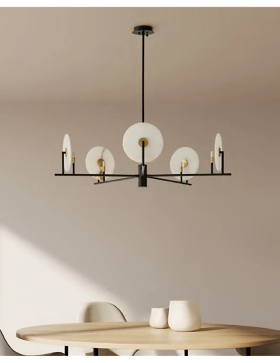 Lámpara colgante Erto - Aromas - Lámpara de alabastro, Ø 120 cm, LED 2700K