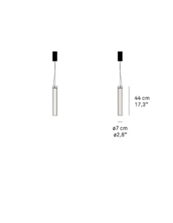 Lámpara colgante Estela Vertical - LZF - Lámpara de techo LED tubular, madera+vidrio