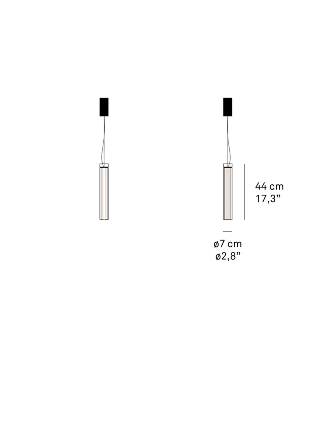 Lámpara colgante Estela Vertical - LZF - Lámpara de techo LED tubular, madera+vidrio