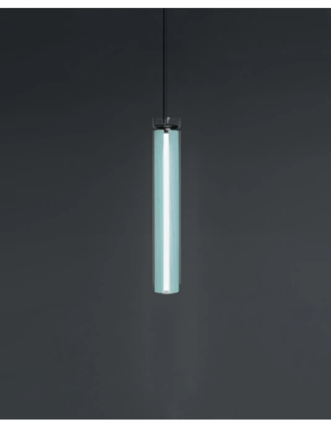 Lámpara colgante Estela Vertical - LZF - Lámpara de techo LED tubular, madera+vidrio