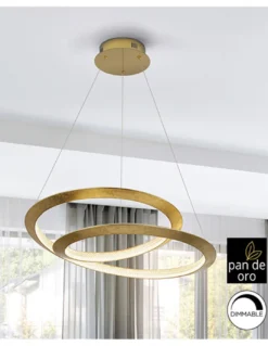 Lámpara colgante Eternity – Schuller – Diseño decorativo dorado, 2 tamaños