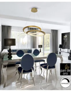 Lámpara colgante Eternity – Schuller – Diseño decorativo dorado, 2 tamaños